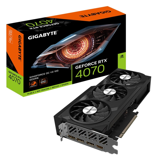 Видеокарта GF RTX 4070 12GB GDDR6 Windforce OC V2 Gigabyte (GV-N4070WF3OCV2-12GD) - изображение 2