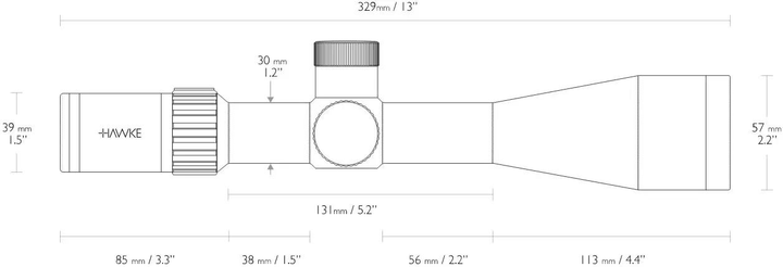 Прицел оптический Hawke Airmax Compact 6-24x50 SF сетка AMX с подсветкой - изображение 2