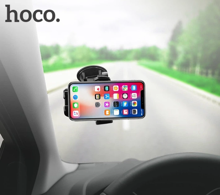 Держатель для телефона автодержатель HOCO CA31 cool run suction cup car holder Black (6957531077602) - Фото 8 Держатель для телефона автодержатель HOCO CA31 cool run suction cup car holder Black (6957531077602) - изображение 8