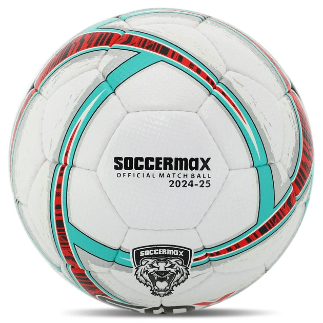 М'яч футбольний професійний №5 SOCCERMAX FB-5049 (PU, Білий-червоний) - зображення 2