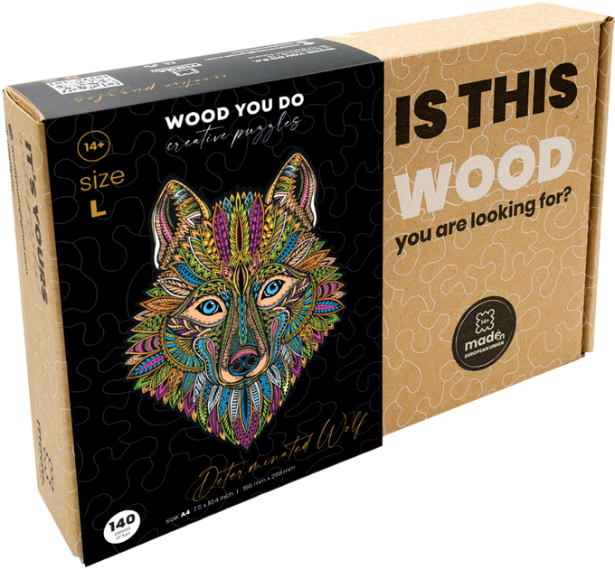 Дерев'яний пазл Wood You Do Вовк 140 елементів (5905386441193) - зображення 1