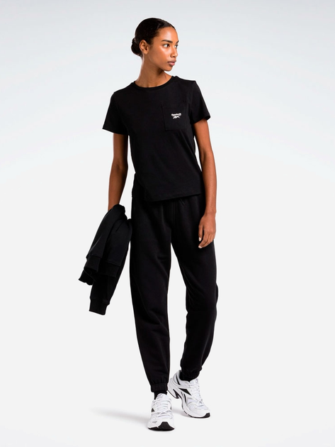 Футболка бавовняна жіноча Reebok Identity Small Logo Tee 100031101 L Чорна (4066762941100) - зображення 3