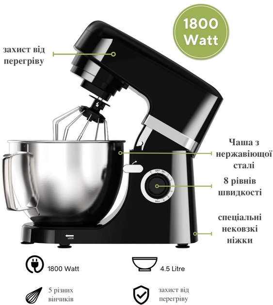Кухонна машина KUMTEL HSM-02 Black - зображення 4