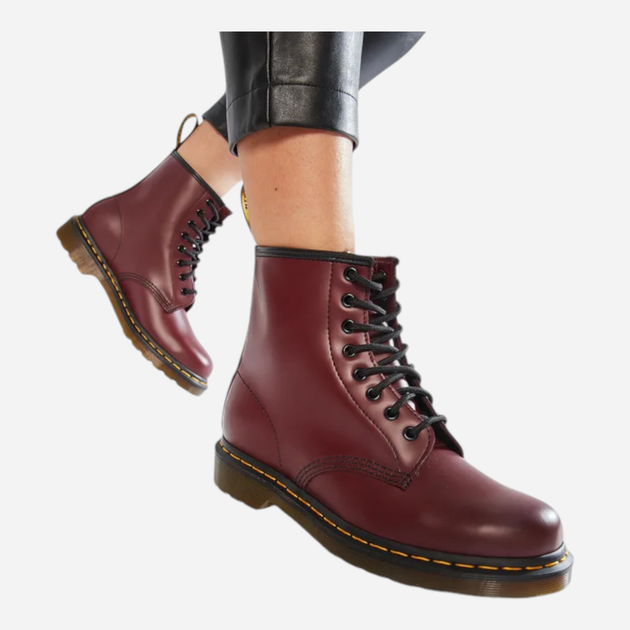 Жіночі берці високі Dr. Martens 1460 Smooth 11822600 36 Бордові (0800090827682) - зображення 2