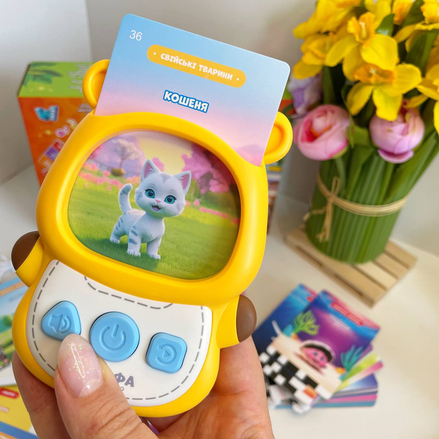 Навчальний картридер Жирафа Всезнайко 30317 WToys Українька озвучка,122 картки, 244 зображення - зображення 4