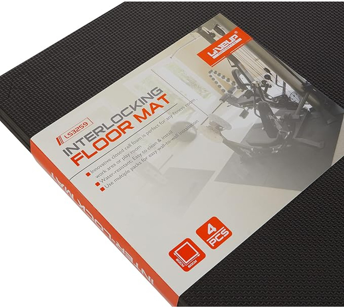 Килимок під тренажер LiveUp Eva Inter-Lock Mat 60х60х1.2 см Black (LS3259) - зображення 6