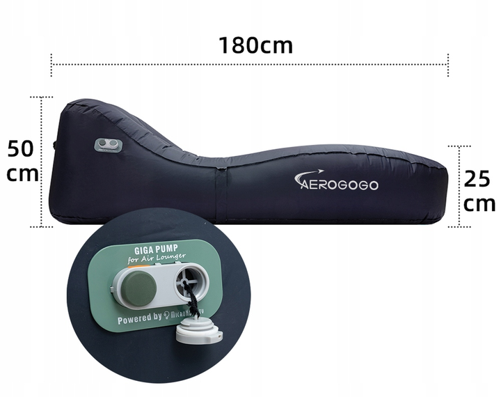 Надувний матрац для кемпінгу Aerogogo Air Lounger GS1 Blue (6975272630207) - зображення 3