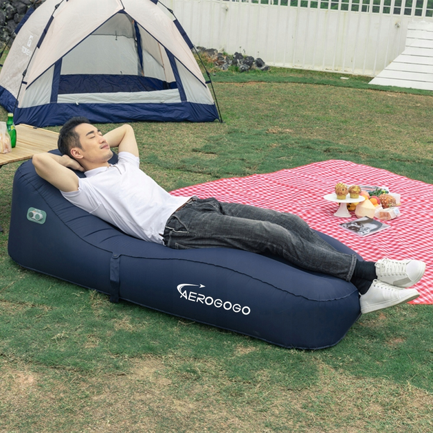 Надувний матрац для кемпінгу Aerogogo Air Lounger GS1 Blue (6975272630207) - зображення 6