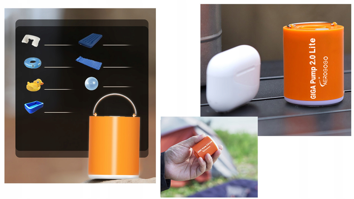 Акумуляторний насос для повітря Aerogogo Giga Pump 2.0 Lite P2G-02 Orange (6975272630535) - зображення 12