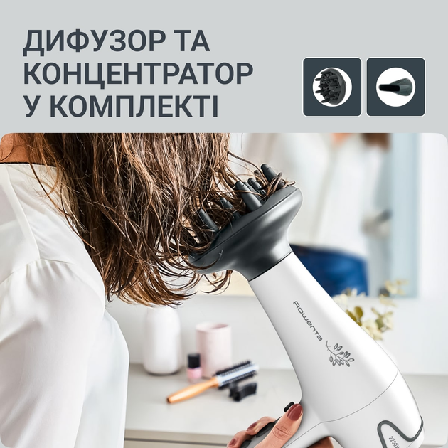 Фен і випрямляч для волосся Rowenta Pure Collection YD3057F0 - зображення 5