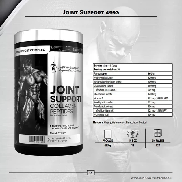 Хондропротектор Kevin Levrone Joint Support Collagen Peptides 495 г для підтримки суглобів в упаковці (VMD-1205859) - зображення 2