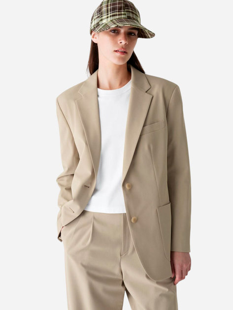 Пиджак классический удлиненный женский Uniqlo 122887780 XL Бежевый ...