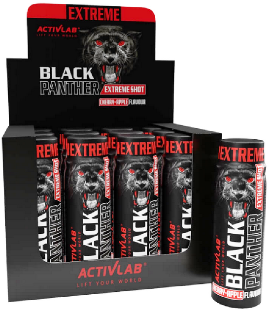 Kompleks przedtreningowy Activlab Black Panther Extreme Shot 12 x 80 ml Jabłko-wiśnia (5907368800882) - obraz 2