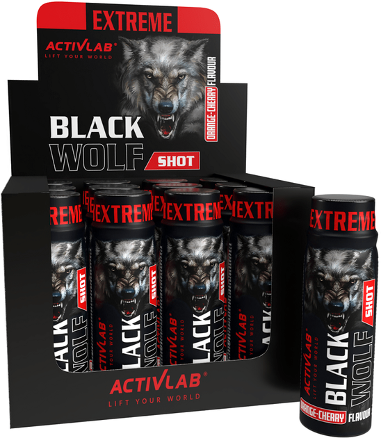 Kompleks przedtreningowy Activlab Black Wolf Shot 12 x 80 ml Pomarańczowo-wiśniowy (5907368803319) - obraz 1