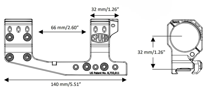 Моноблок Spuhr SP-4026С із виносом. d – 34 мм. Medium. Picatinny - зображення 2