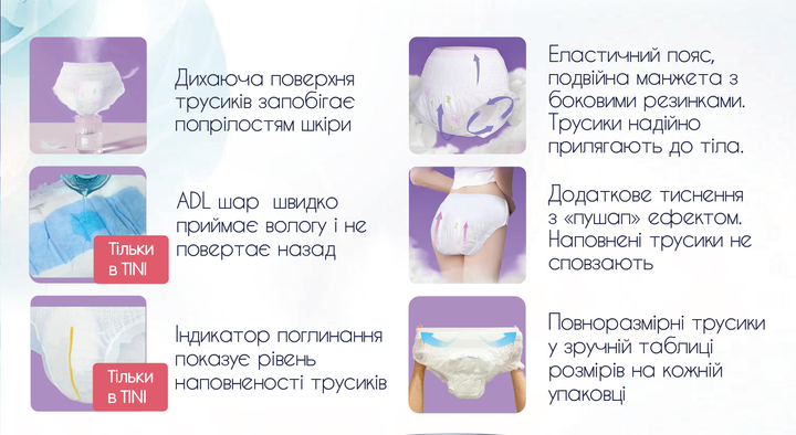 Подгузники-трусики для взрослых Tini Norma L 30 шт (4820278051063) - изображение 4