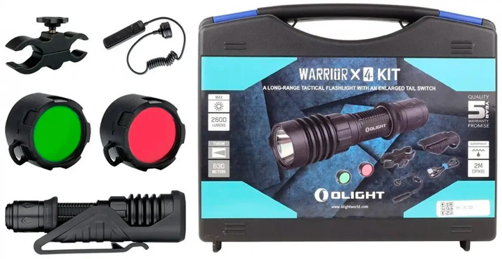 Набір Olight Warrior X 4 KIT Matte Black - зображення 1