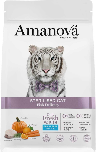 Сухий корм для котів Amanova Sterilised Cat Fish Delicacy 1.5 кг (8413037331511) - зображення 1