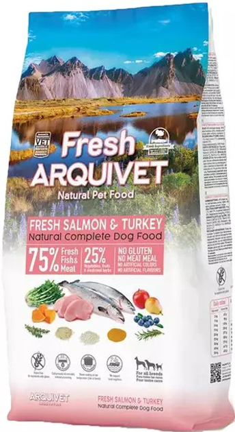 Półwilgotna karma dla psów Arquivet Fresh Salmon & Turkey 10 kg (8435117893085) - obraz 1