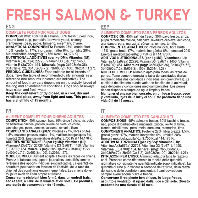 Напіввологий корм для собак Arquivet Fresh Salmon & Turkey 10 кг (8435117893085) - зображення 5