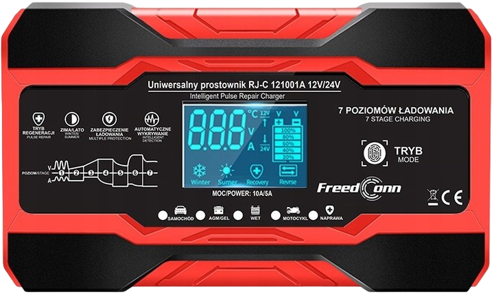 Prostownik automatyczny RJ Tianye RJ-C 121001A 12V 10A /24V 5A (5904921481977) - obraz 1