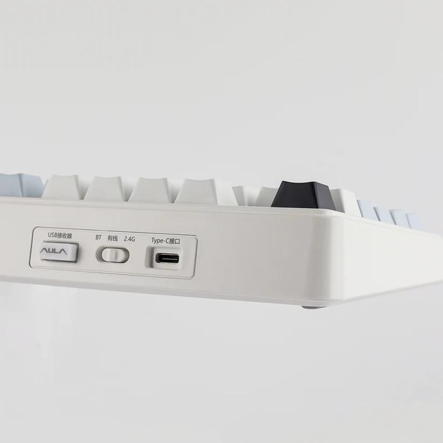 Ігрова Безпровідна Клавіатура AULA F75 White-Blue - зображення 4