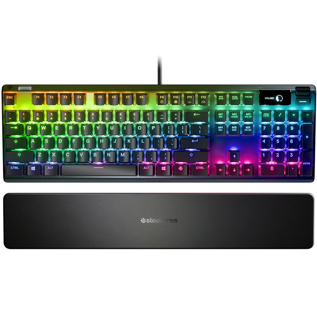 Дротова ігрова механічна клавіатура SteelSeries Apex 7 Red Switch UA OLED Smart Display RGB USB Black (64636) - зображення 1