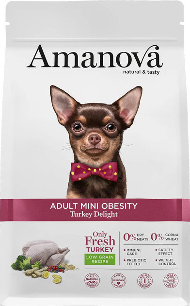 Сухий корм для собак Amanova Adult Mini Obesity Turkey Delight 2 кг (8413037373764) - зображення 1