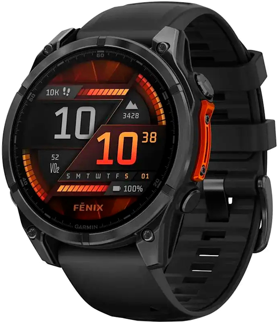 Смарт-часы Garmin fenix 8 47mm AMOLED Slate Gray with Black Silicone Band (010-02904-00) - изображение 1