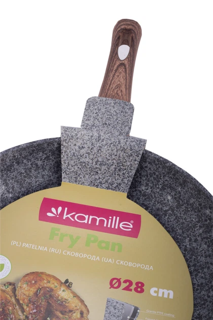 Сковорода Kamille 28см с антипригарным покрытием PTFE из алюминия для индукции и газа KM-4163 - изображение 3