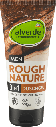 Чоловічий гель для душу 3 в 1 на натуральній основі Alverde Men Rough Nature аромат кедра та імбиру 200 мл - изображение 2