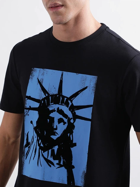 Футболка бавовняна довга чоловіча Antony Morato MMKS02322FA100240-7073 L Темно-синя (8052136461912) - зображення 4