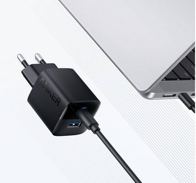 Блок питания - зарядное устройство ANKER PowerPort 323 PowerIQ 2 порта Type-C черное - Фото 2 Блок питания - зарядное устройство ANKER PowerPort 323 PowerIQ 2 порта Type-C черное - изображение 2