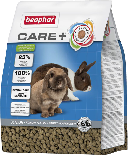 Karma dla krolikow Beaphar CARE+ Rabbit senior 1.5 kg (8711231184545) - obraz 1