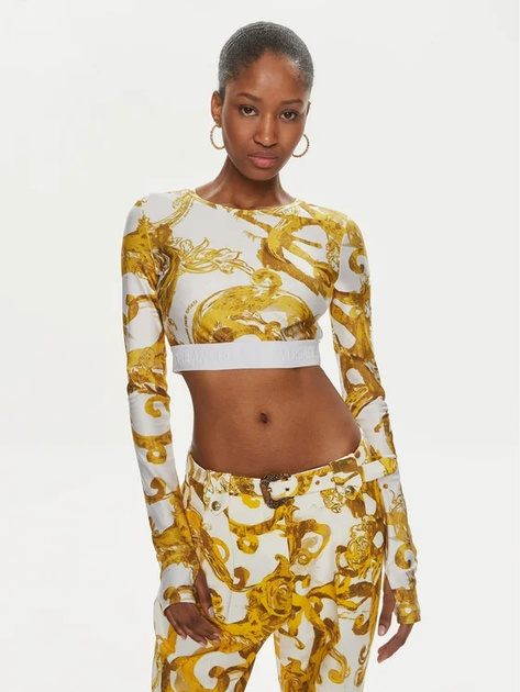 Топ жіночий Versace Jeans Couture vjc76hah218js292g03 38 Білий/Жовтий (8052019636987) - зображення 4