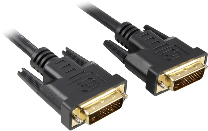 Kabel Sharkoon DVI-D - DVI-D Dual link F/F 2 m Black (4044951009114) - obraz 1