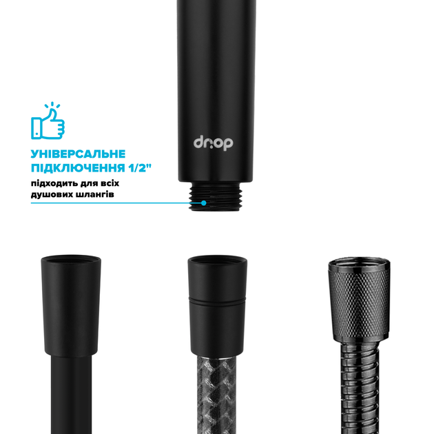 Набор для экономии воды DROP PM2+NANO100GBL (лейка для душа + 2 аэратора) - Экономия 66%, черный - Фото 7 Набор для экономии воды DROP PM2+NANO100GBL (лейка для душа + 2 аэратора) - Экономия 66%, черный - изображение 7