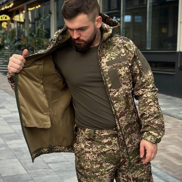 Форма Military куртка з капюшоном + штани Softshell на флісі хижак розмір 3XL - зображення 2