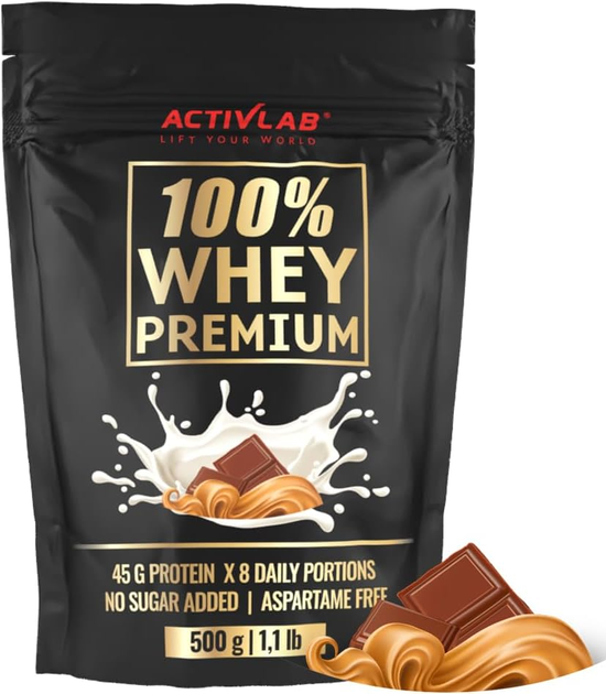  Białko Activlab 100% Whey Premium Karmel z czekoladą 500 g (5907368801414) - obraz 1