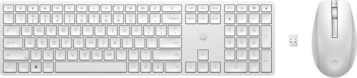 Комплект бездротової клавіатури та миші HP 650 Wireless Keyboard and Mouse Combo White (4R016AA#ABB) - зображення 1