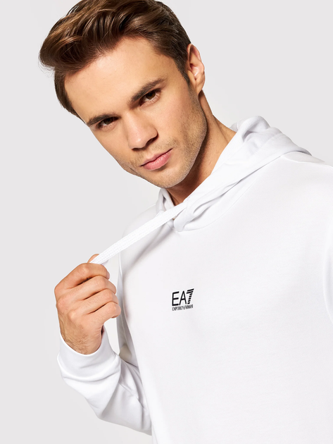 Dres męski (bluza z kapturem + spodnie) EA7 Train Core Id M T-Suit Hoodie Rn Ch Coft XL Biały/Czarny (8056861842619) - obraz 6
