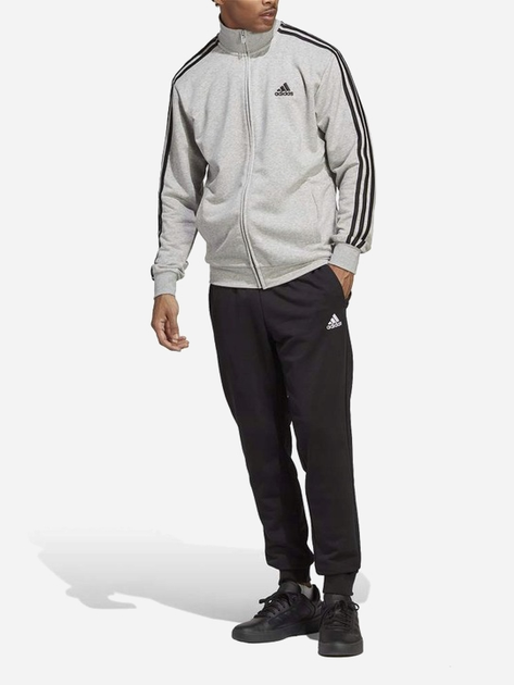 Спортивний костюм чоловічий adidas 3S FT TT TS IC6748 S Сірий/Чорний (4066745381978) - зображення 1