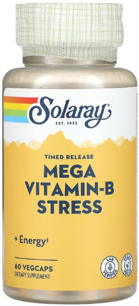 Витамины группы В Solaray Mega Vitamin B-Stress 60 vcaps – фото, отзывы ...