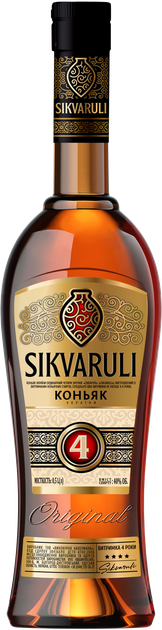 Коньяк Sikvaruli 4 роки витримки 0.5 л 40% (4820189293880) - Фото 1 Коньяк Sikvaruli 4 роки витримки 0.5 л 40% (4820189293880) - зображення 1