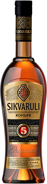 Коньяк Sikvaruli 5 років витримки 0.5 л 40% (4820189293897) - Фото 1 Коньяк Sikvaruli 5 років витримки 0.5 л 40% (4820189293897) - зображення 1