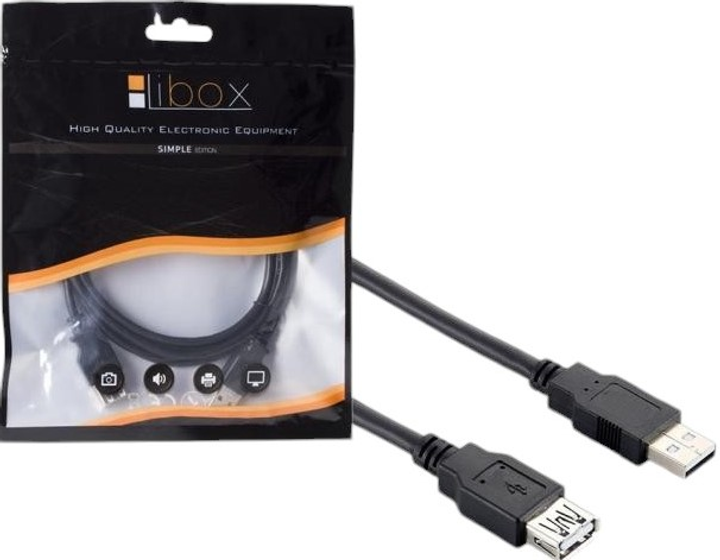 Kabel Libox USB-A - USB-A przedłużacz 3 m czarny (LIB/LB0016) - obraz 2