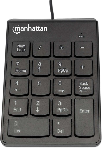 Klawiatura przewodowa Manhattan Numeric Keypad USB Black (176354) - obraz 1