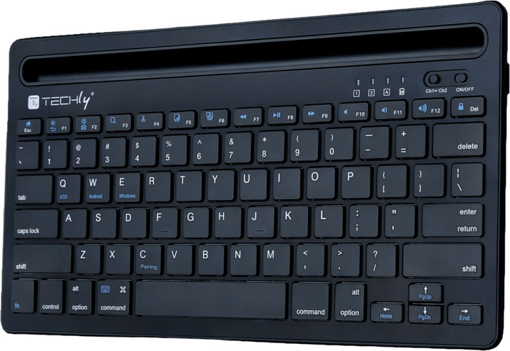 Клавіатура бездротова TECHly Mini Keyboard with Hotkeys and Tablet Stand Wireless Black (8059018367898) - зображення 2