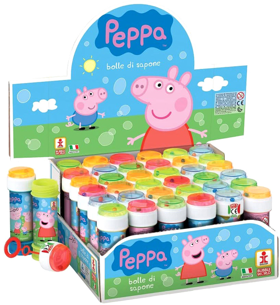 Набір мильних бульбашок Dulcop Peppa Pig 60 мл 36 шт (8007315159708) - зображення 1