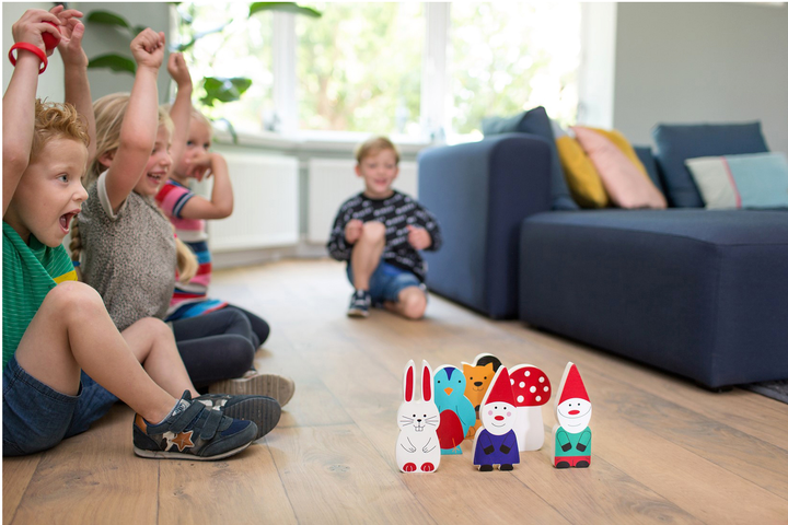 Zestaw do gry w kręgle Bs Toys Wooden Forest Friends (8717775443551) - obraz 4
